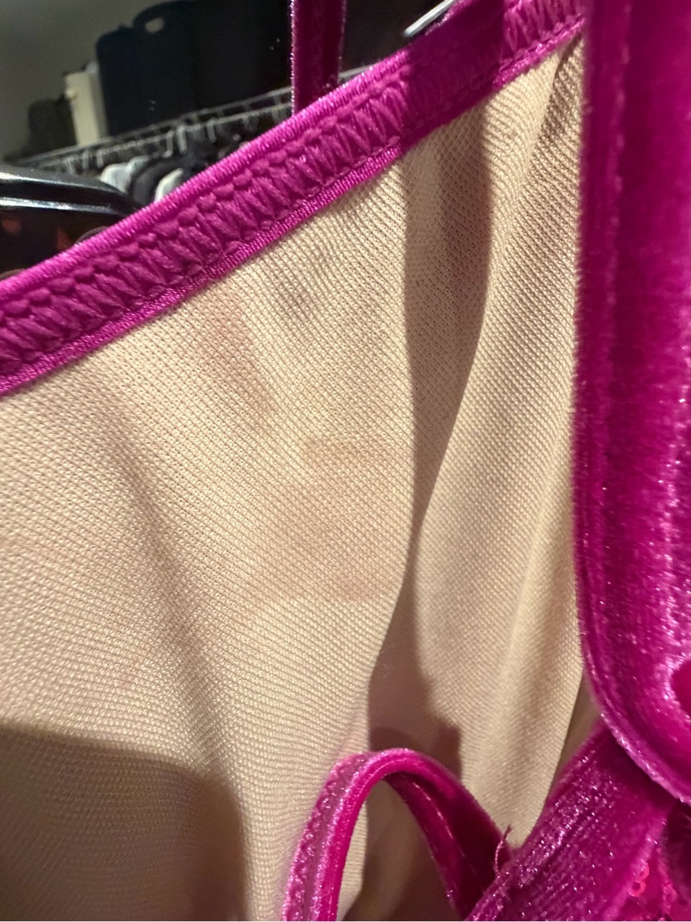 Weissman Glitter Fuchsia Strappy One-Piece Jumpsuit - Picture 4 of 9
